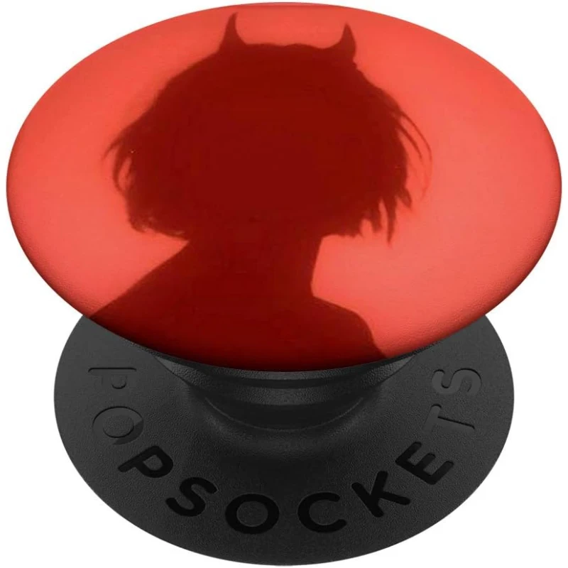 Satanic Girl Silhouette Aesthetic | Red Shadow Woman Aesthetic Red Mood Art PopSocket
