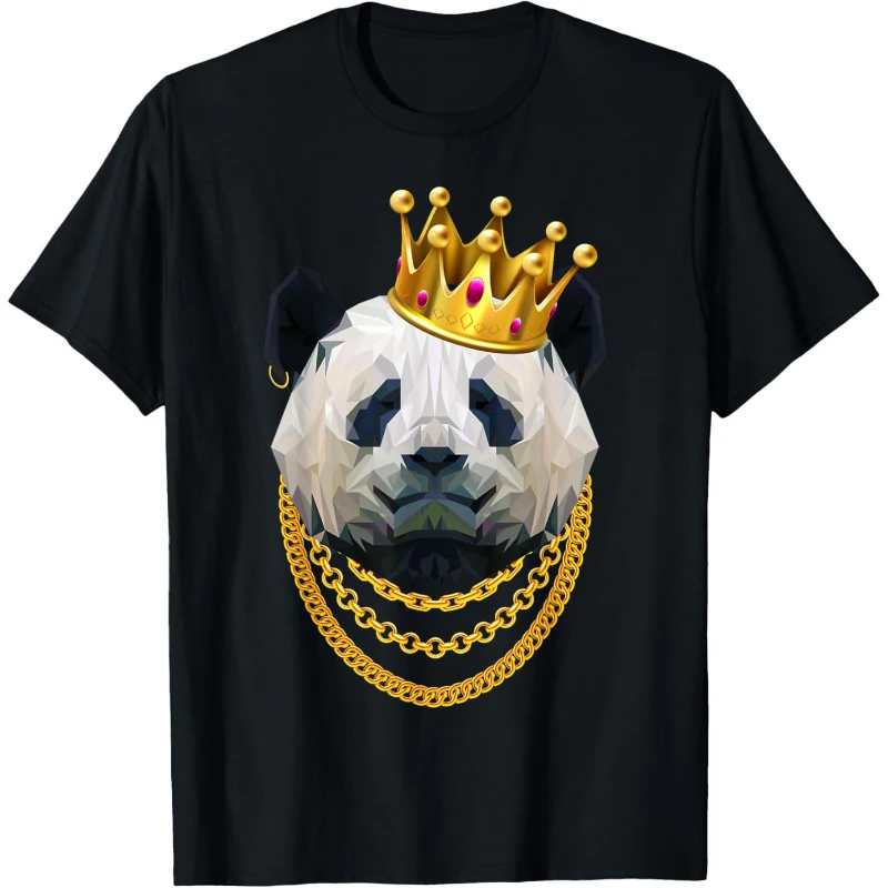 Panda Bear Gangster Golden Crown King Tee Gift for Lovers