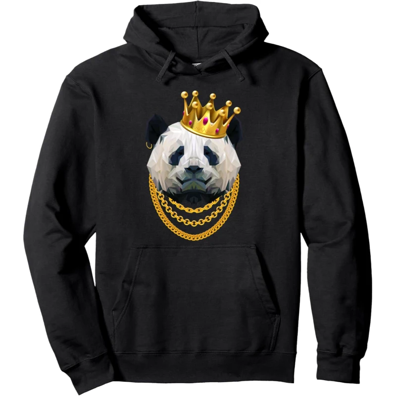 Panda Bear Gangster Golden Crown King Hoodie Gift for Lovers