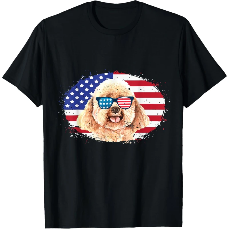 Patriotic Toy Poodle 4th of July Sunglasses USA Grunge Flag Tee Gift for Lovers
