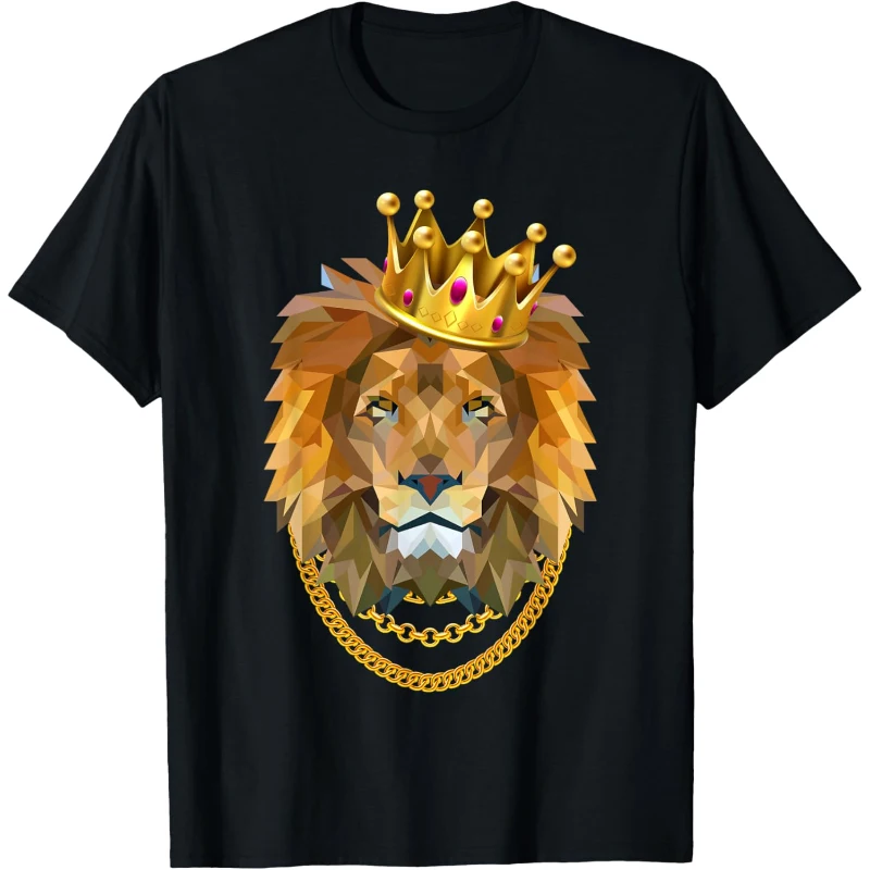 Lion Gangster Golden Crown King Funny Gangsta Animals Kingdom Tee
