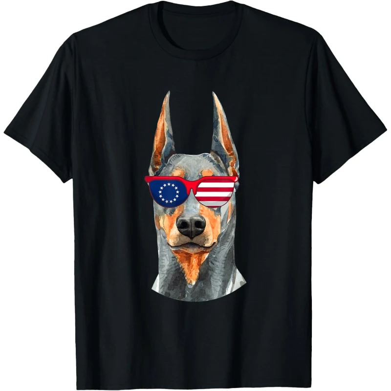 Patriotic Doberman Dog Betsy Ross Sunglasses USA Flag Tee Gift for Lovers