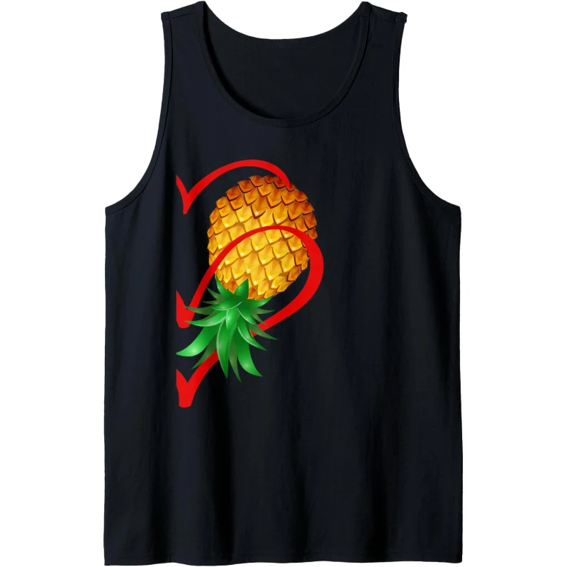 Half Right Heart Swinger Upside Down Pineapple for Couple Tank Top Gift for Couples