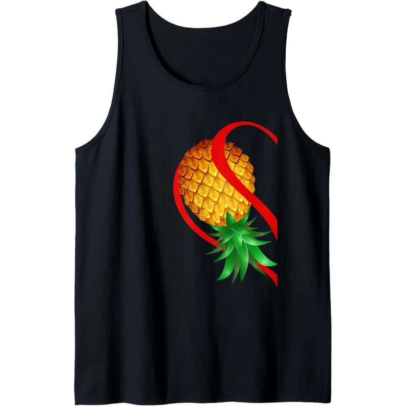 Half Left Heart Swinger Upside Down Pineapple for Couple Tank Top Gift for Couples