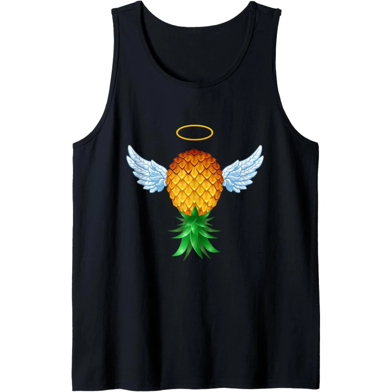 Cute Swinger Upside Down Pineapple Angel Wings Halloween Tank Top | Halloween Gift