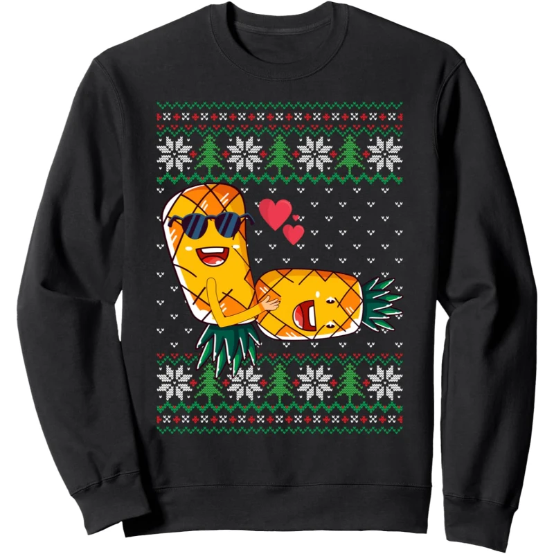 Swinger Upside Down Pineapple Making Love Ugly Pattern Sweatshirt | Christmas Gift