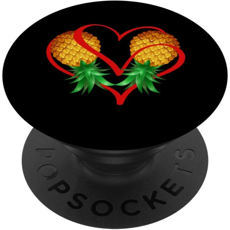 Couple Swinger Upside Down Pineapple with Heart PopSocket | Valentine's Day