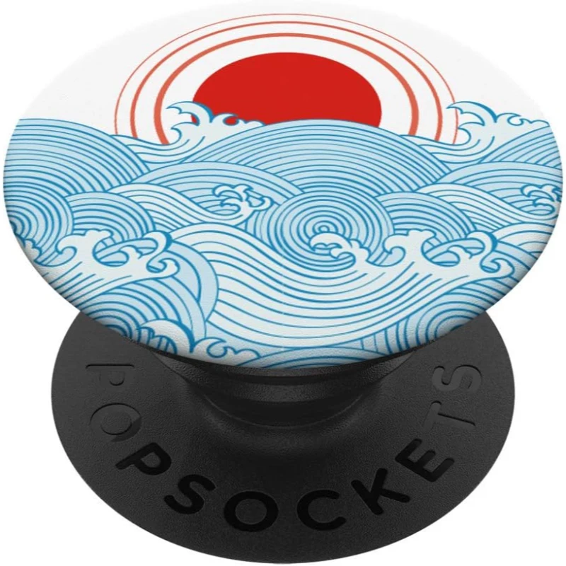 Minimal Great Wave Japanese Kanagawa Sunset PopSocket Gift for Lovers