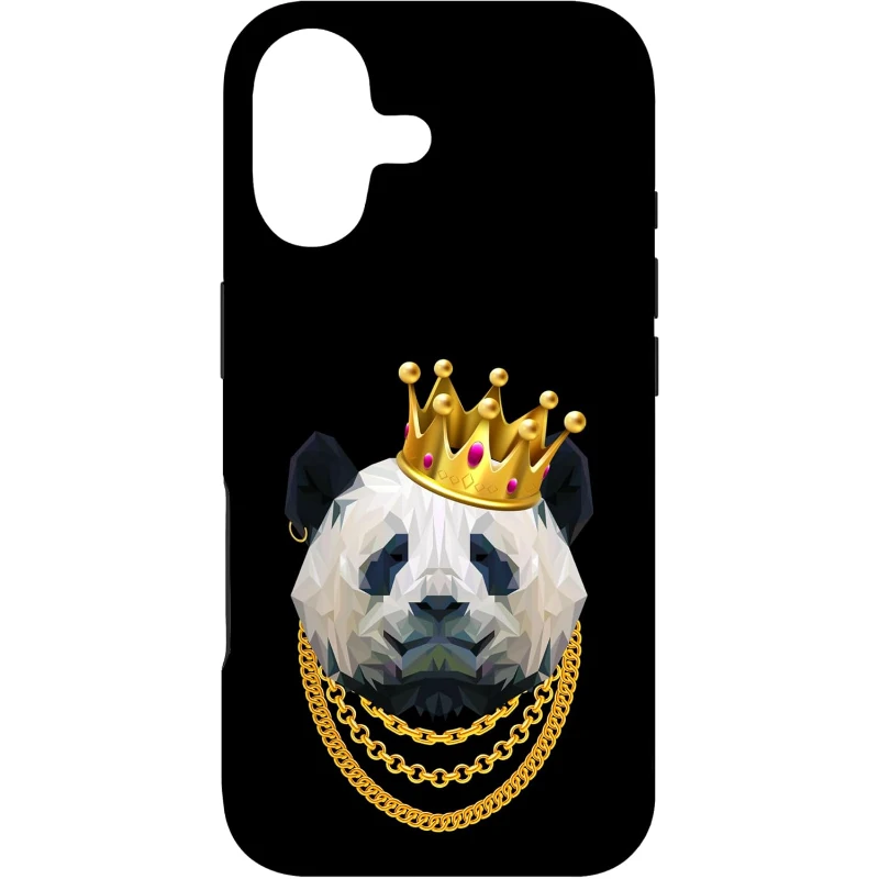 Panda Bear Gangster Golden Crown King iPhone Case Gift for Lovers