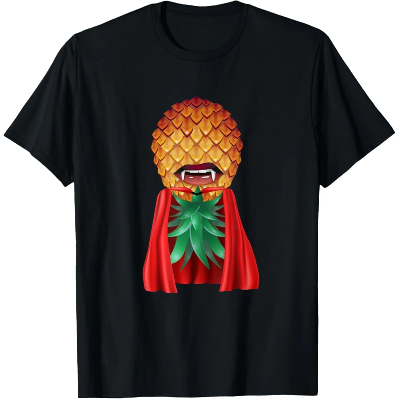 Swinger Upside Down Bad Pineapple Vampire Cape Halloween Tee | Halloween Gift for Couples