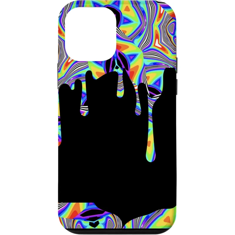 Trippy Psychedelic Tears Drop Glitchy Rainbow Artistic Psy Festival Pattern Art iPhon Case