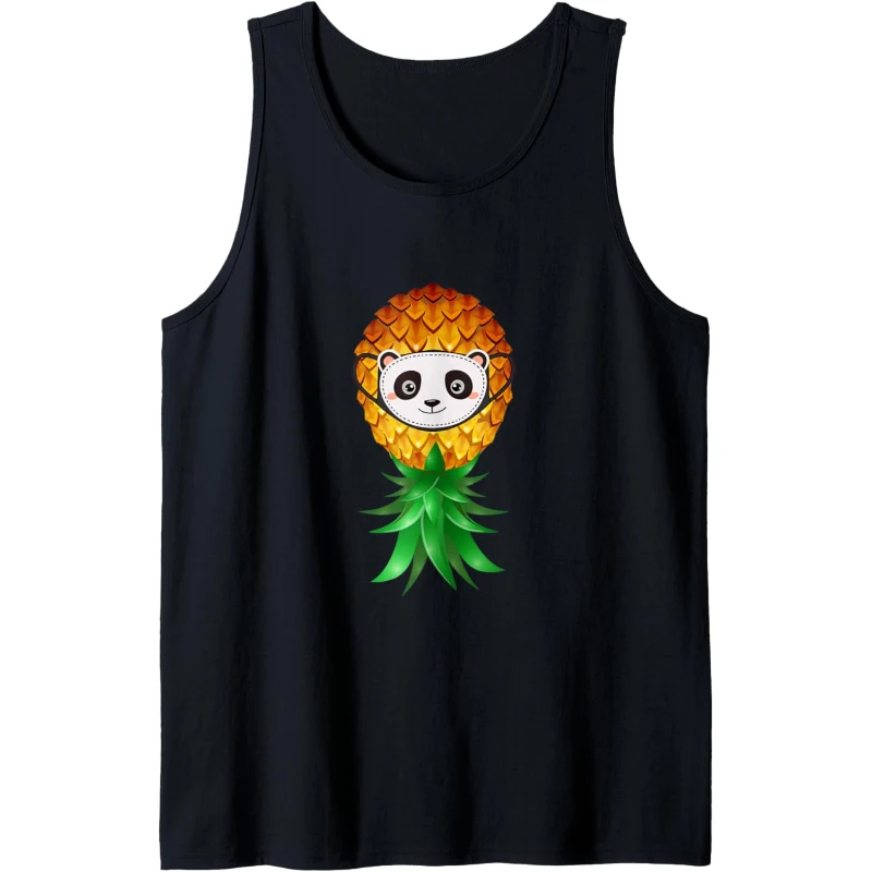 Panda Mask Swinger Upside Down Pineapple Tank Top Gift for Couples