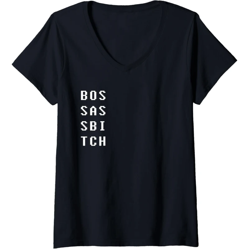 Boss Ass Bitch Independent Queen Lady Gifts V-Neck Tee