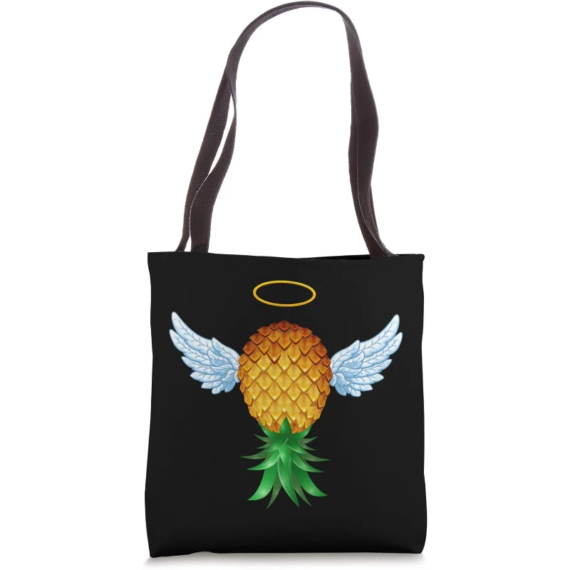 Cute Swinger Upside Down Pineapple Angel Wings Halloween Tote Bag | Halloween Gift