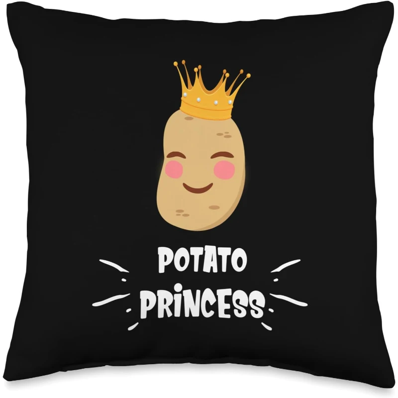 Potato Princess Funny Potato for Girls and Women Throw Pillow Gift for Lovers