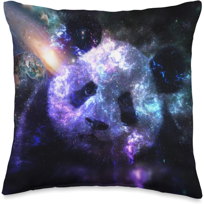 Galaxy Baby Panda Outer Space Colorful Throw Pillow Gift for Lovers