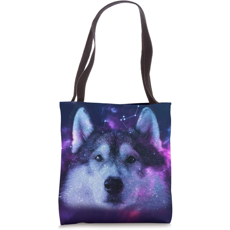 Galaxy Siberian Husky Outer Space Colorful Tote Bag Gift for Lovers