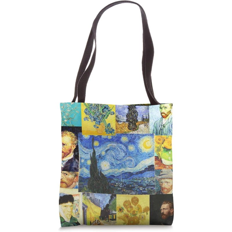 Vincent Van Gogh Totally Van Goghed Starry Night Sunflower Unique Tote Bag Design