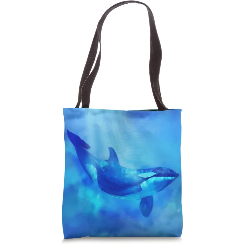 Orca Sea Panda Under the Sea Killer Whale Orca Blue Waves Ocean Artwork Gifts Tote Bag