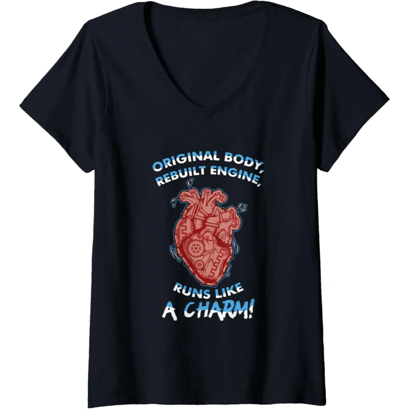 Original Body Rebuilt Engine Runs Like A Charm Funny V-Neck Tee Pride Gift