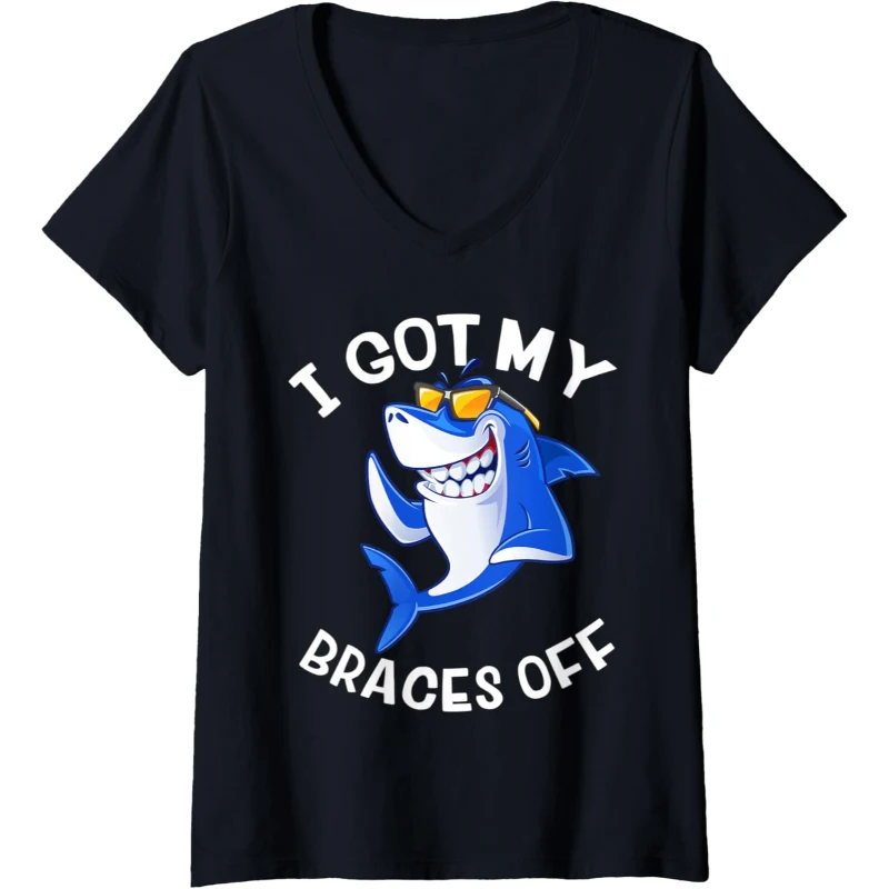 I Got My Braces Off Cute Shark Smiling Dental Braces Teeth Funny Sharks Braces Jokes ...