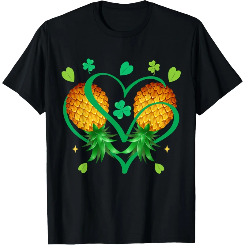 Couple Upside Down Pineapple Heart Shamrock St. Patricks Day Tee | St. Patrick's Day ...