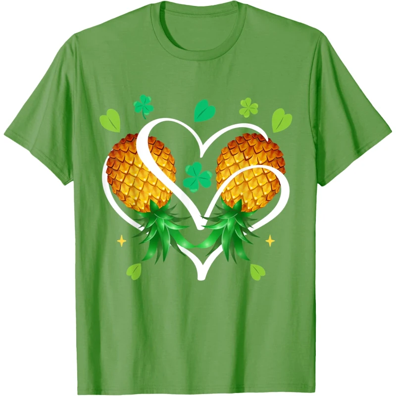 Lucky Couple Swinger Upside Down Pineapple Heart Shamrock Tee Gift for Couples