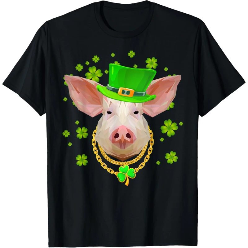 Pig Irish Leprechaun Gangster St Patricks Day Shamrock Tee Gift for Music Lovers