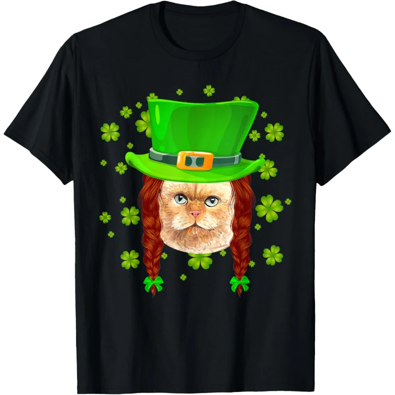 Cat Irish Leprechaun Gangster St Patricks Day Shamrock Tee Gift for Music Lovers