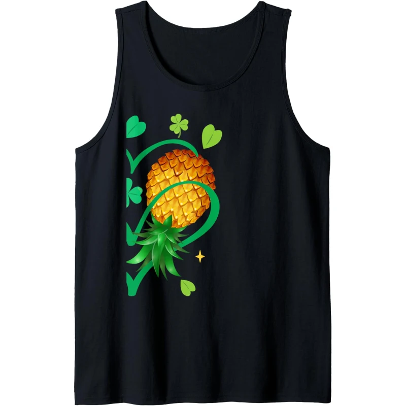 Half Right Heart Upside Down Pineapple Shamrock St. Patricks Tank Top | St. Patrick's...