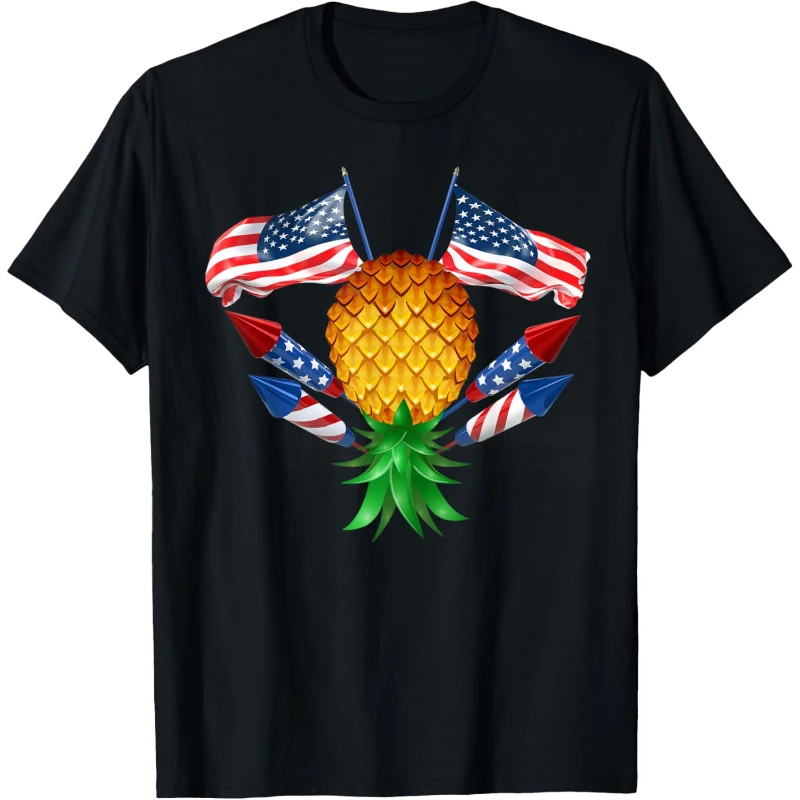 Upside Down Pineapple Swinger Power 4th of July Tee Gift for Couples