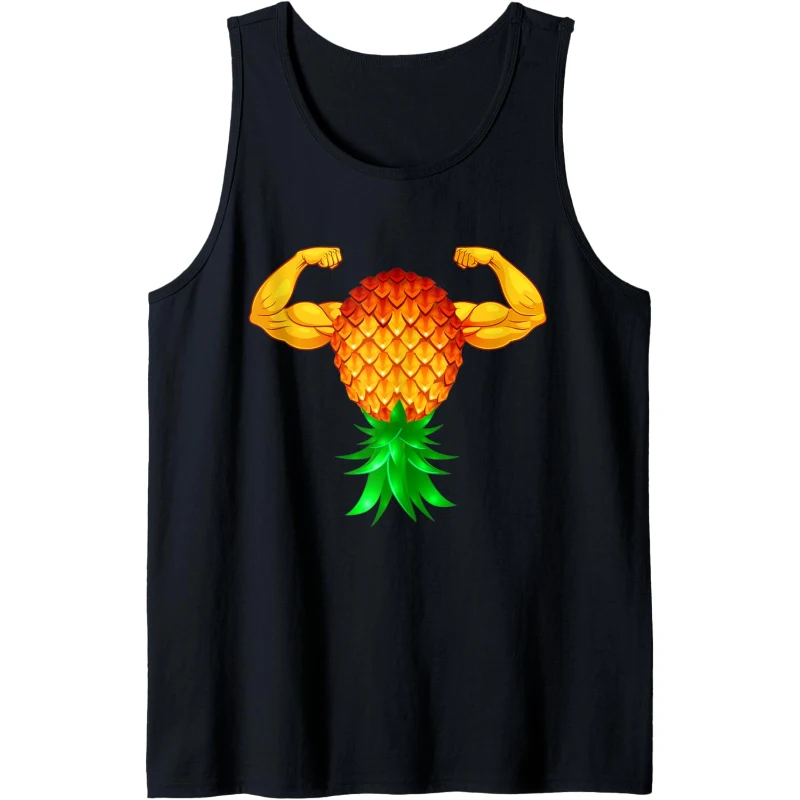 Swinger Upside Down Pineapple Bodybuilder Strong Arms Tank Top Gift for Couples