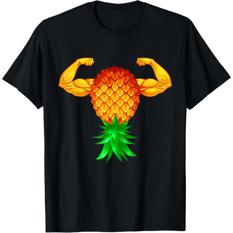 Swinger Upside Down Pineapple Bodybuilder Strong Arms Tee Gift for Couples