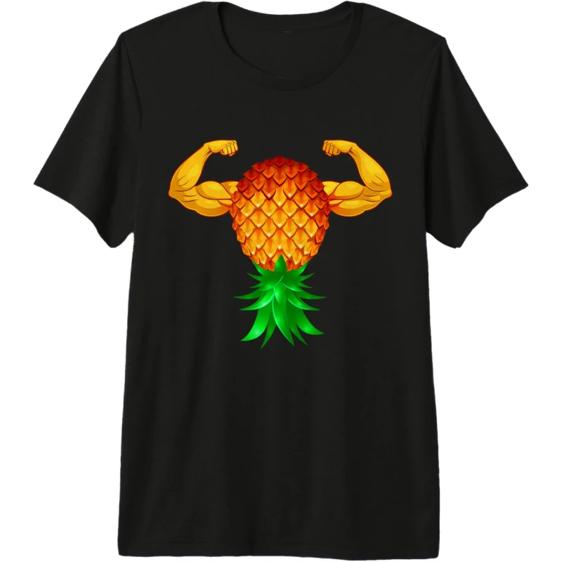Swinger Upside Down Pineapple Bodybuilder Strong Arms Premium Tee Gift for Couples
