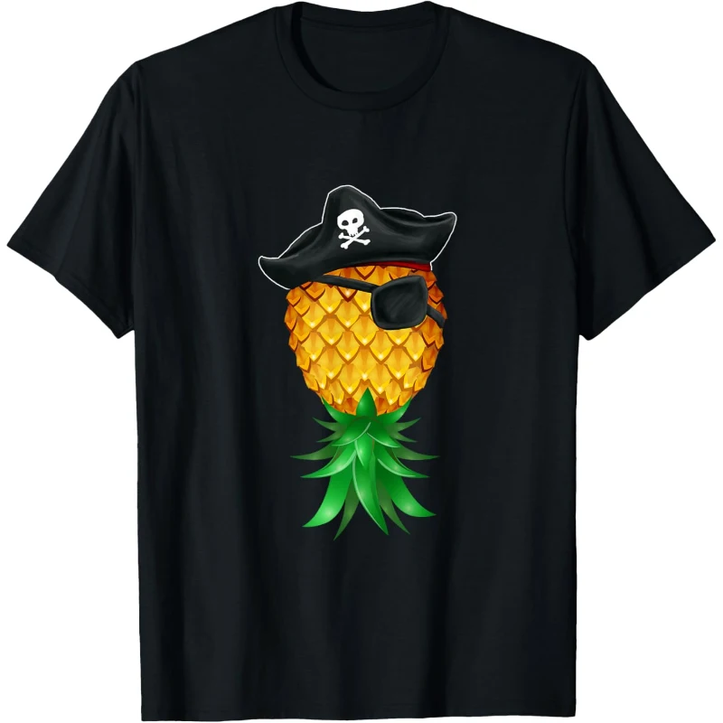Swinger Upside Down Funny Pirate Pineapple Eye Patch Tee | Halloween Gift for Couples