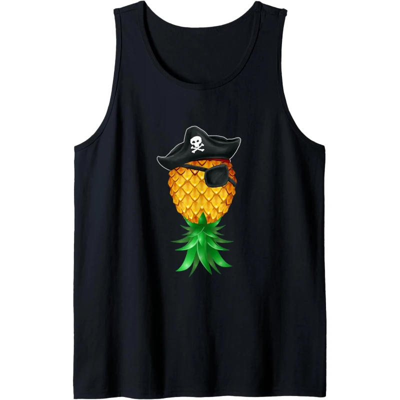 Swinger Upside Down Funny Pirate Pineapple Eye Patch Tank Top | Halloween Gift for Co...
