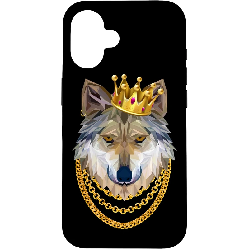 Wild Dark Wolf Gangster Crown King Funny Gangsta Animals Kingdom iPhone Case