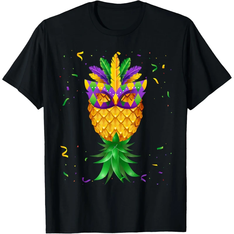 Mardi Gras Masquerade Mask Swinger Upside Down Pineapple Tee | Mardi Gras Gift for Co...