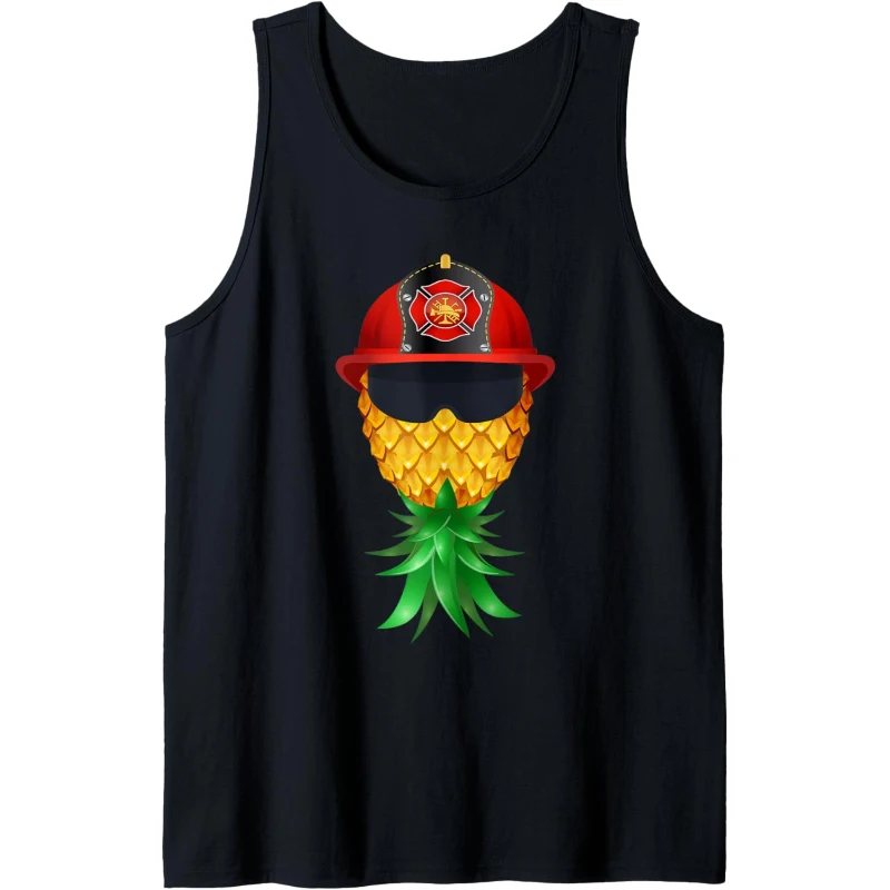 Swinger Upside Down Pineapple Firefighter Red Helmet Tank Top | Halloween Gift for Men