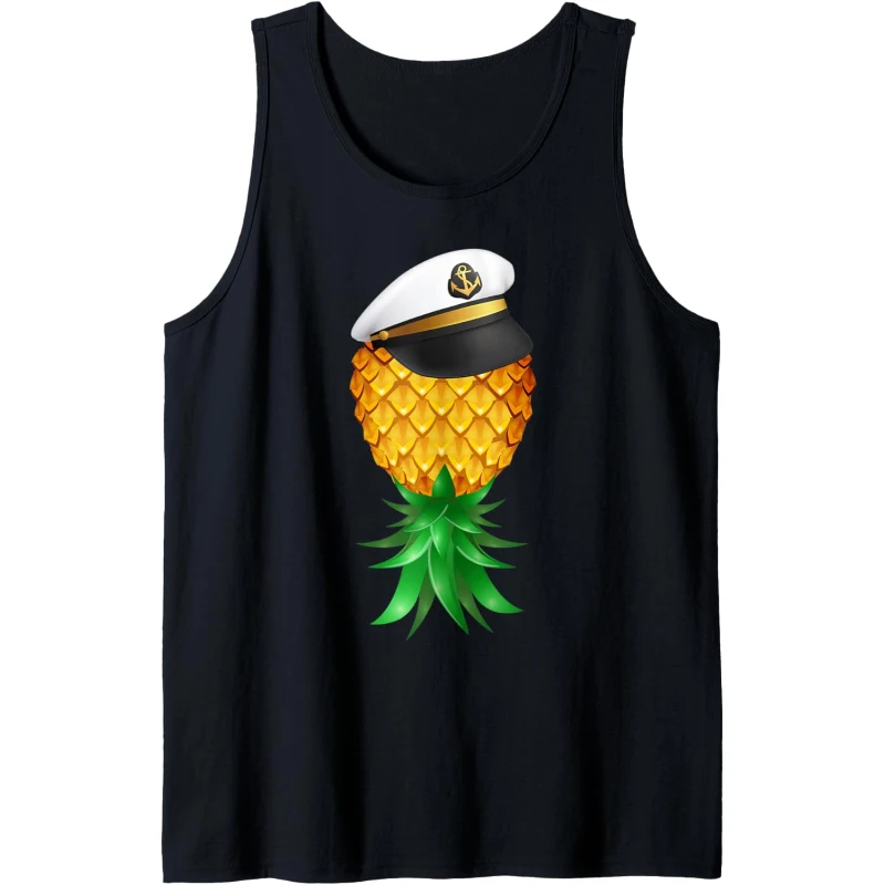 Swinger Upside Down Pineapple Captain Sailor Hat Sea captain Tank Top | Halloween Gif...