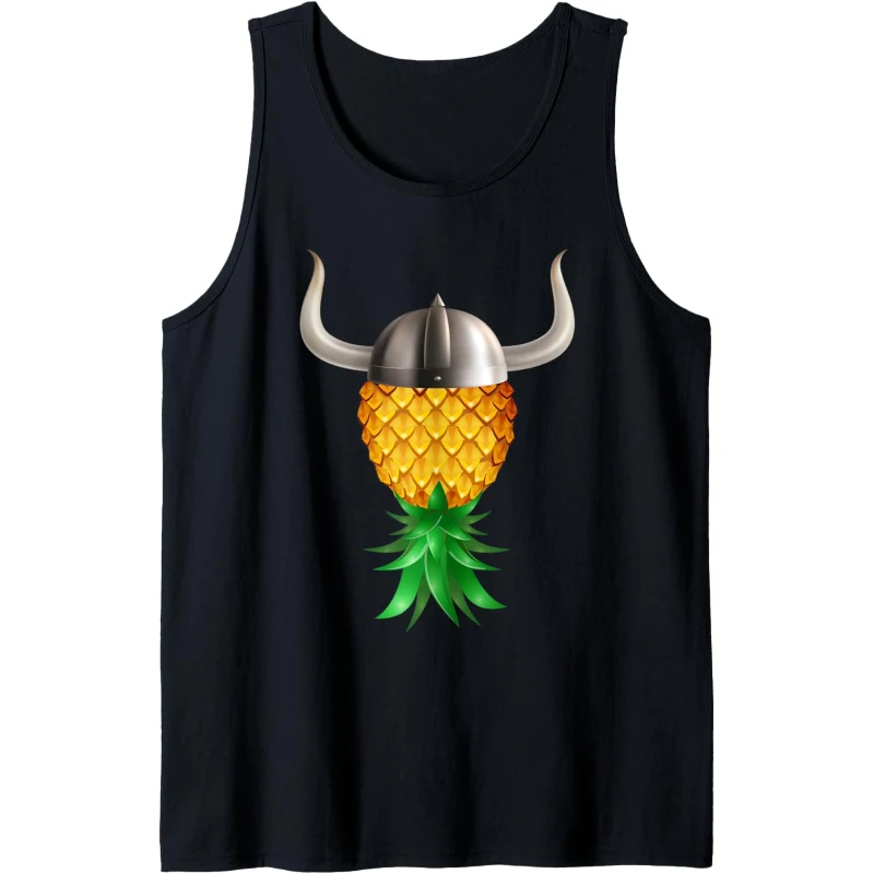 Swinger Upside Down Pineapple Viking King Hat Tank Top | Halloween Gift for Couples