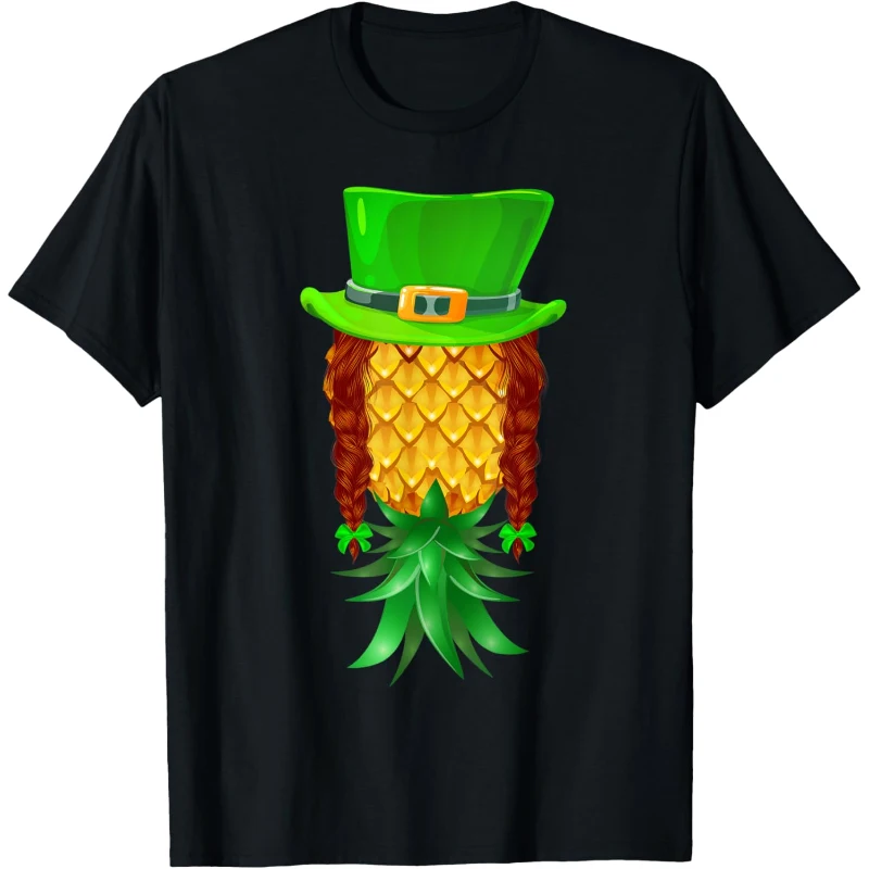 St. Patricks Day Leprechaun Shamrock Upside Down Pineapple Tee | St. Patrick's Day Gi...