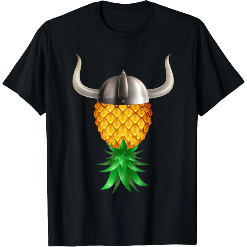 Swinger Upside Down Pineapple Viking King Hat Tee | Halloween Gift for Couples