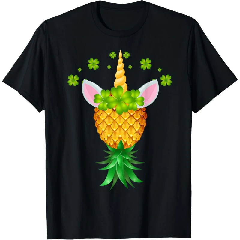 St. Patricks Day Unicorn Leprechaun Upside Down Pineapple Tee | St. Patrick's Day Gif...