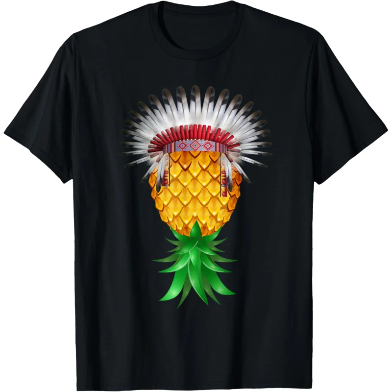 Swinger Upside Down Pineapple American Indian Hat Tee | Halloween Gift for Couples