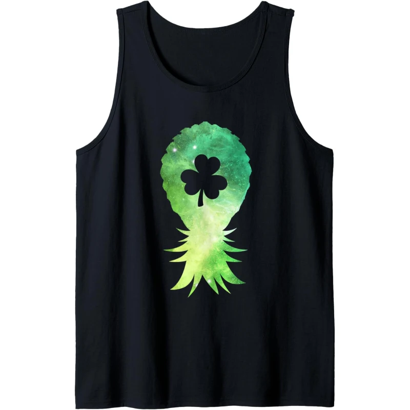 Galaxy Upside Down Pineapple St Patricks Day Lucky Shamrock Tank Top | St. Patrick's ...