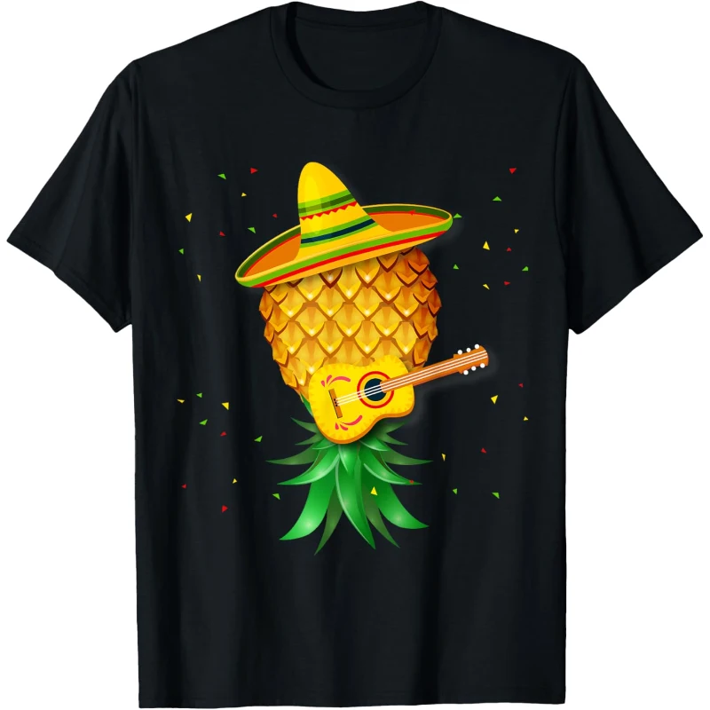 Mexican Swinger Upside Down Pineapple Sombrero Guitar Tee Gift for Couples