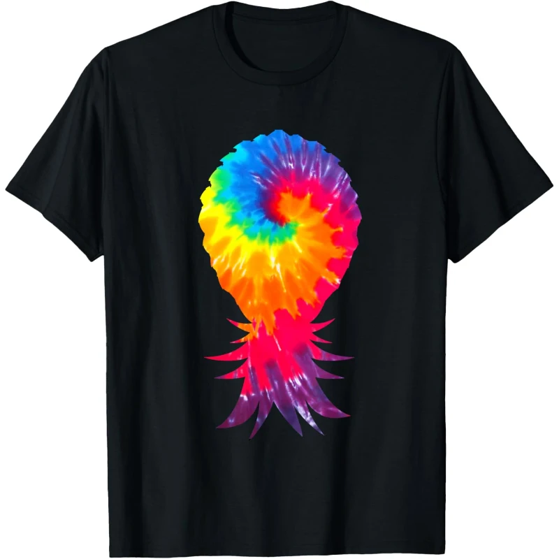 Colorful Swinger Upside Down Tie Dye Pineapple Tee Gift for Couples