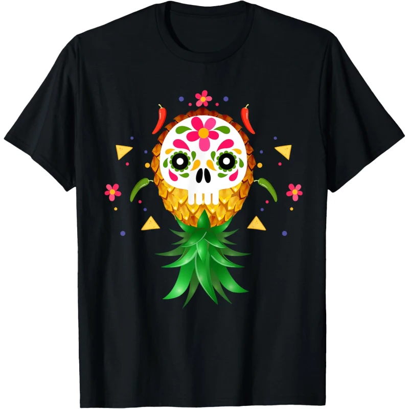 Mexican Swinger Upside Down Pineapple Sugar Skull Nachos Tee Gift for Couples