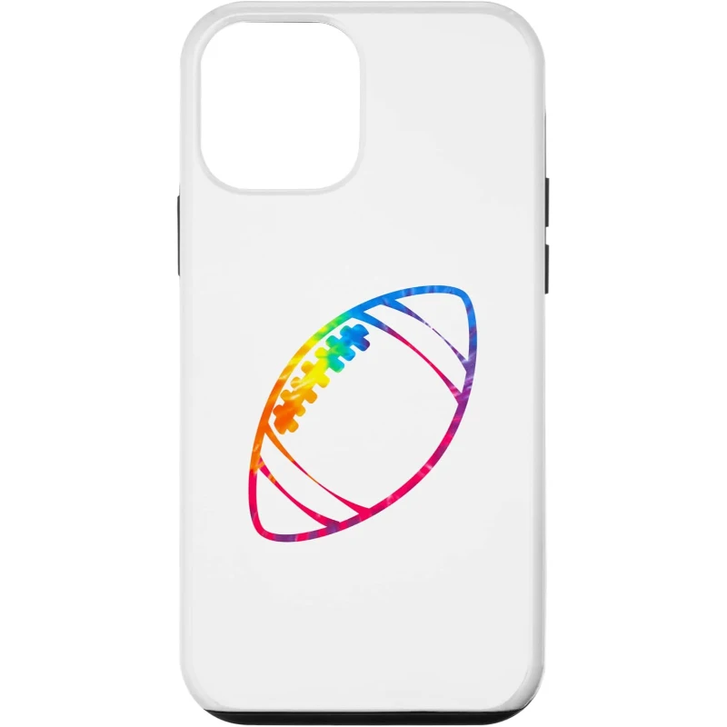 American Football Tie Dye Rainbow Football Player iPhone Case | Birthday Gift for Kids